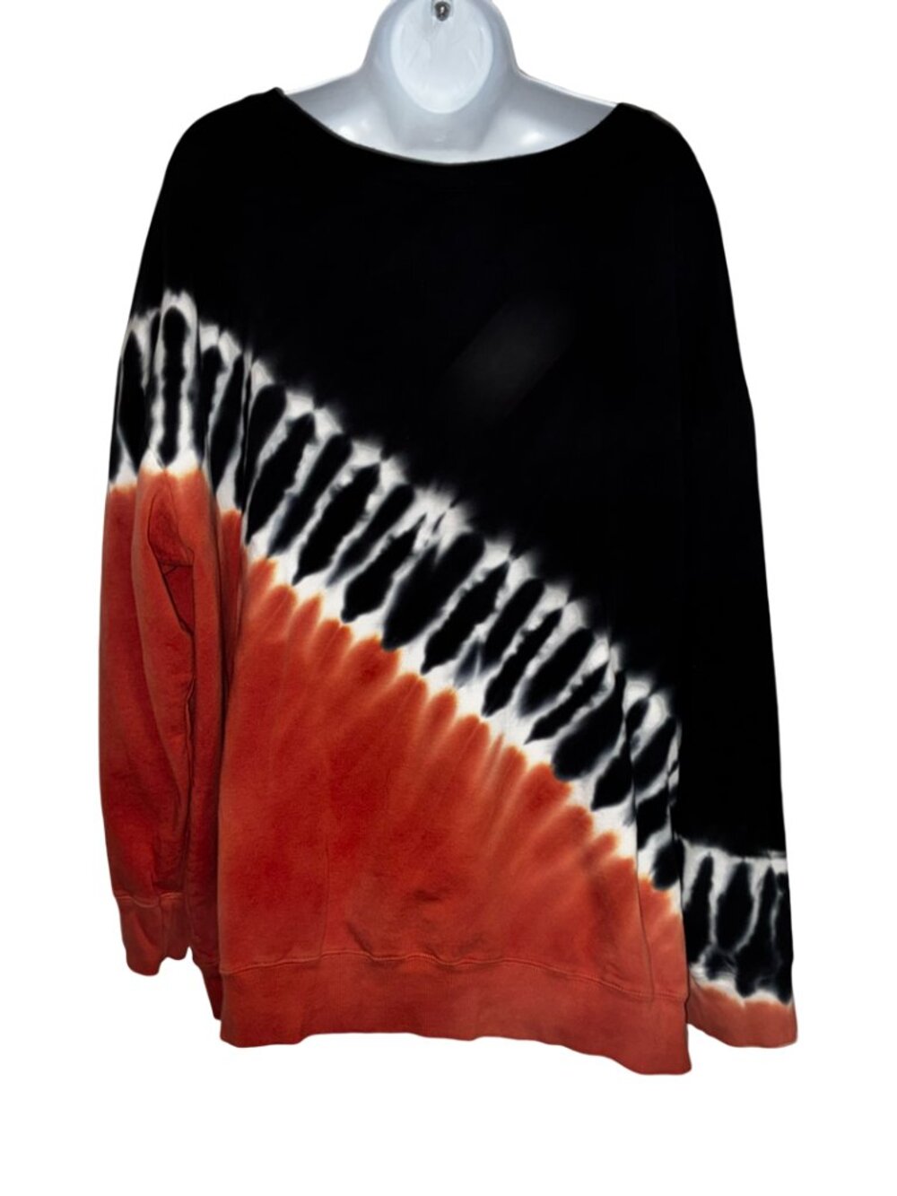 Sz.3X*Torrid*Coral/Black/White Tie-Dyed Sweatshirt--3/4 Sleeve - Picture 4 of 5